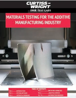 Cover of downloadable ebook "Materials Testing for the Additive Manufacturing Industry" by IMR Test Labs