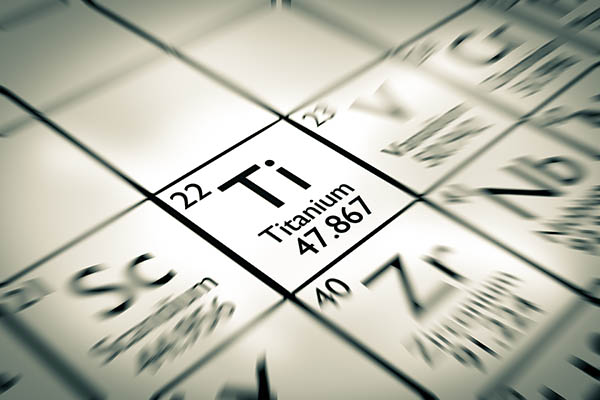 Focus on Titanium Chemical Element symbol from the periodic table of elements