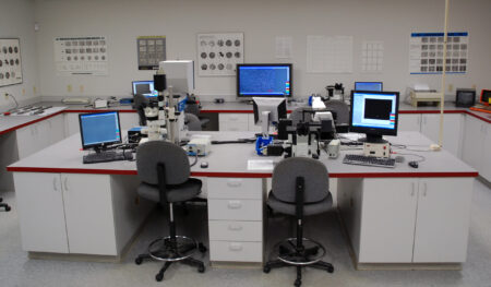 IMR's metallurgical lab with desktop analytical equipment